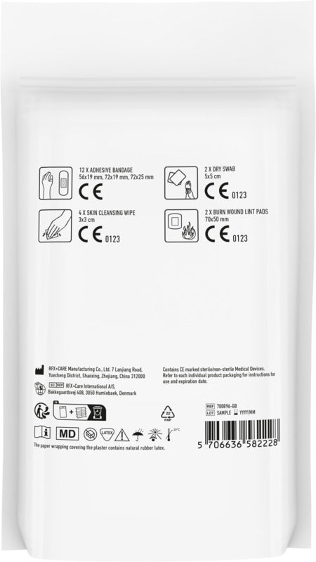 Travel First Aid Kit in White Kraft Pouch
