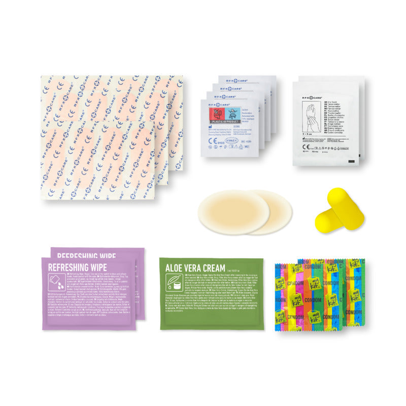 Travel PLUS First Aid Kit in White Kraft Pouch