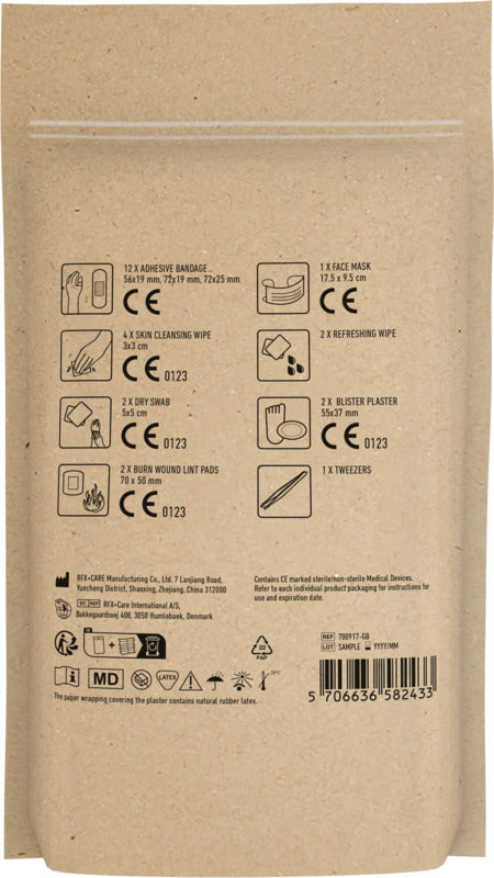Work Place First Aid Kit in Kraft Brown Pouch