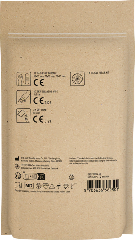 Bike Repair First Aid Kit in Kraft Brown Pouch