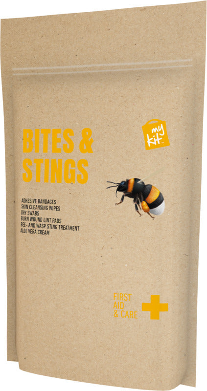 Bites & Stings First Aid Kit in Kraft Brown Pouch