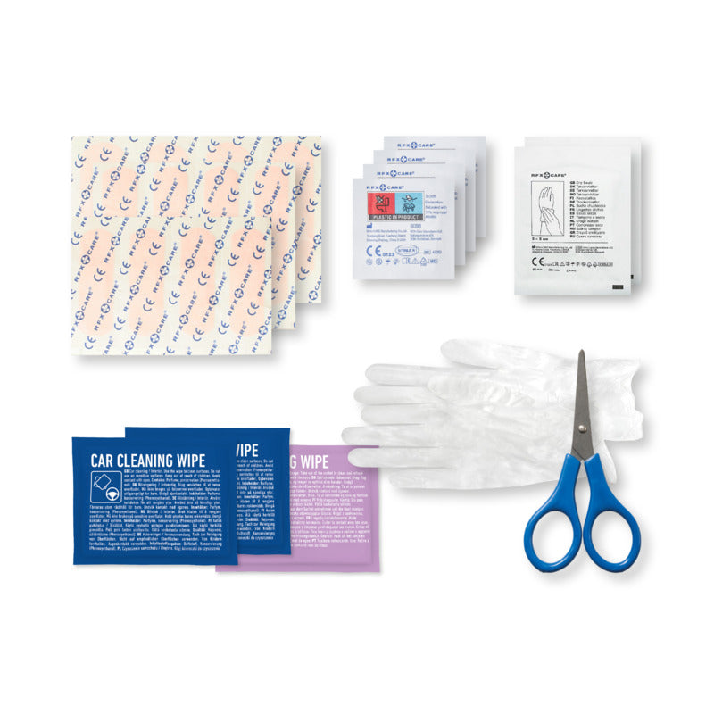 Car First Aid Kit in Kraft Brown Pouch