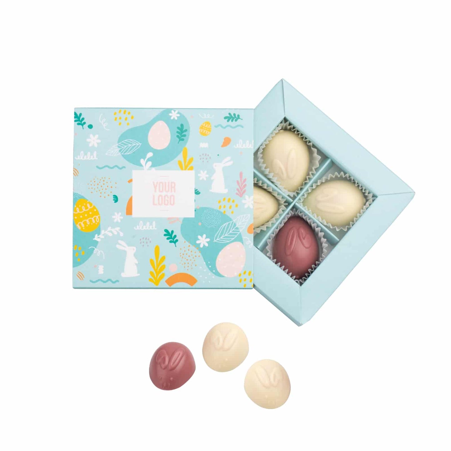 Easter Bunny Praline with Advertising Card