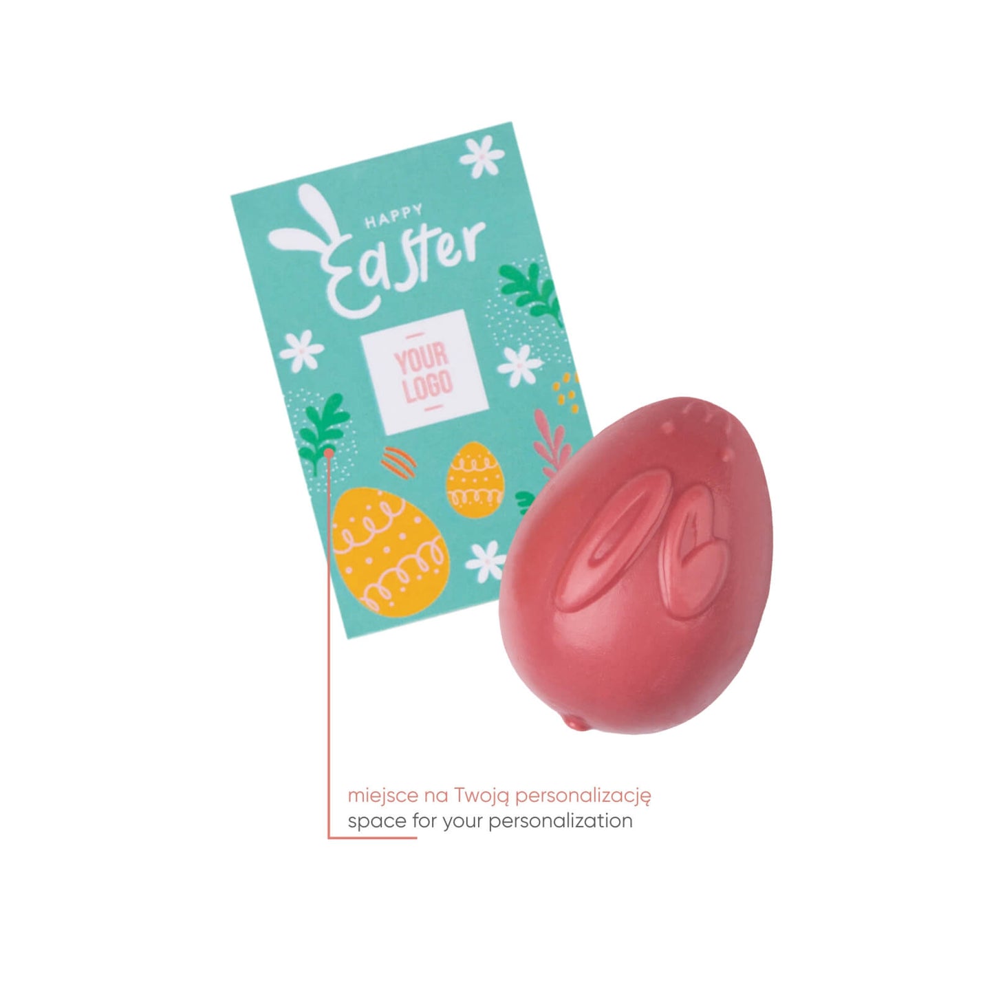 Easter Bunny Praline with Advertising Card