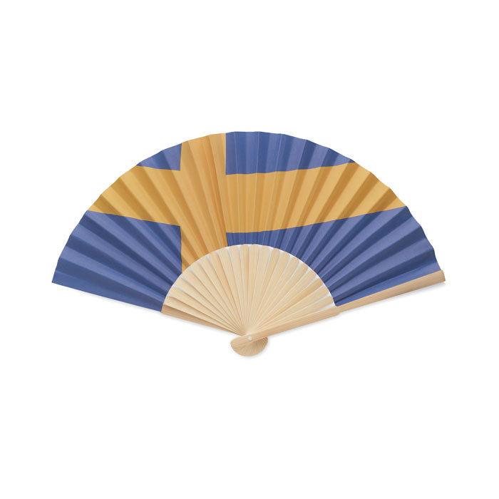 Bamboo Fan with Flag Design