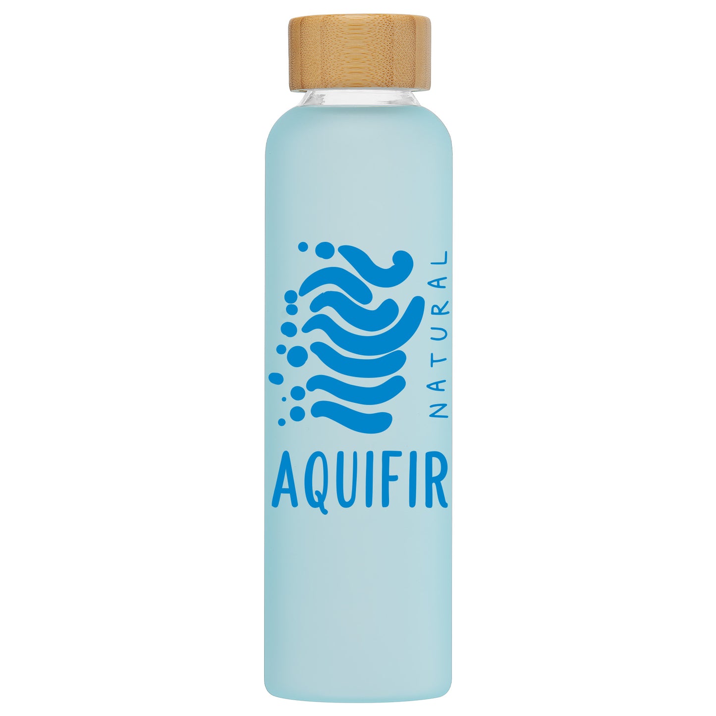 Frosted Glass Water Bottle with Bamboo Lid