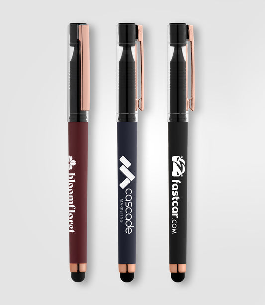 Gel Pen with Clear Lid and Rose Gold Stylus