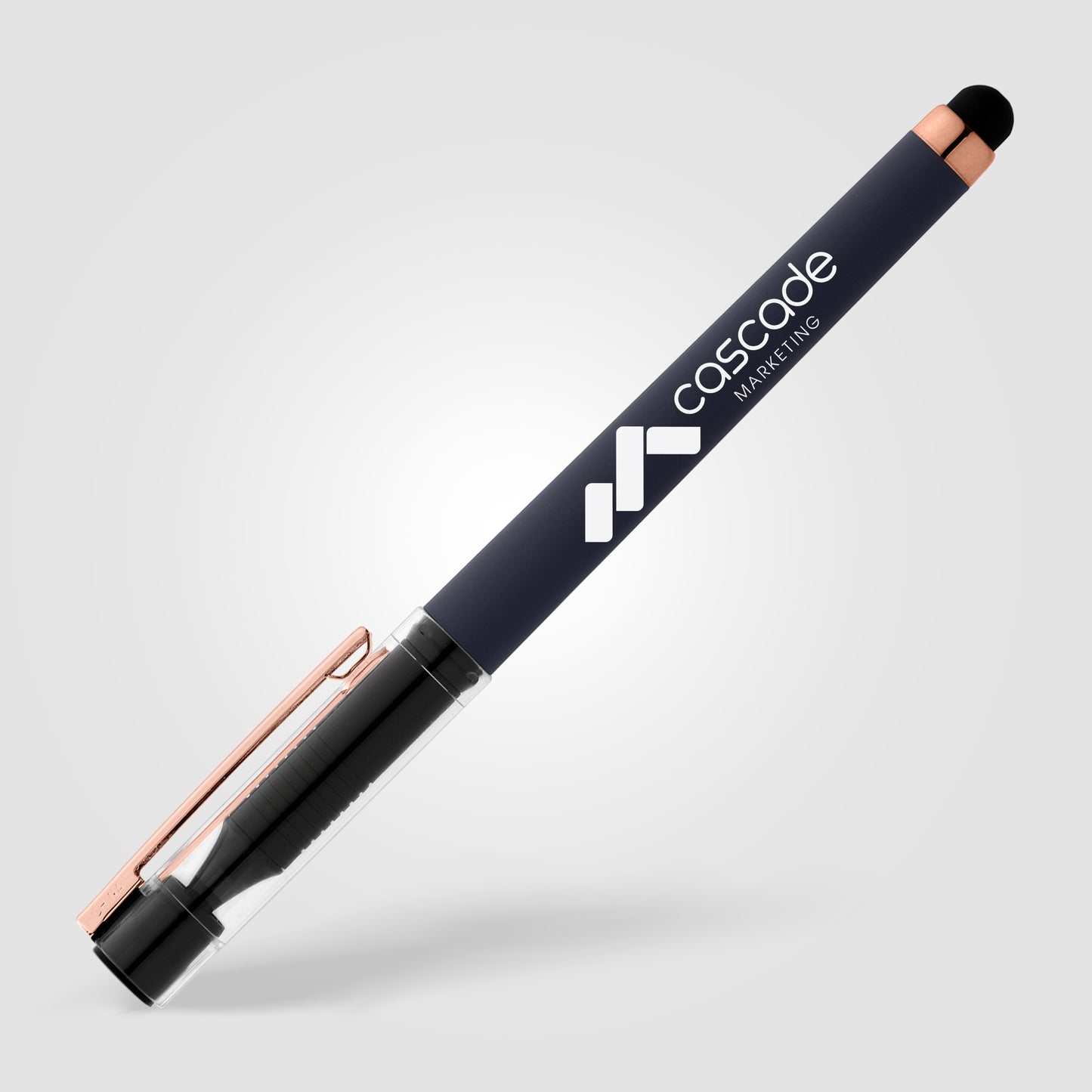 Gel Pen with Clear Lid and Rose Gold Stylus
