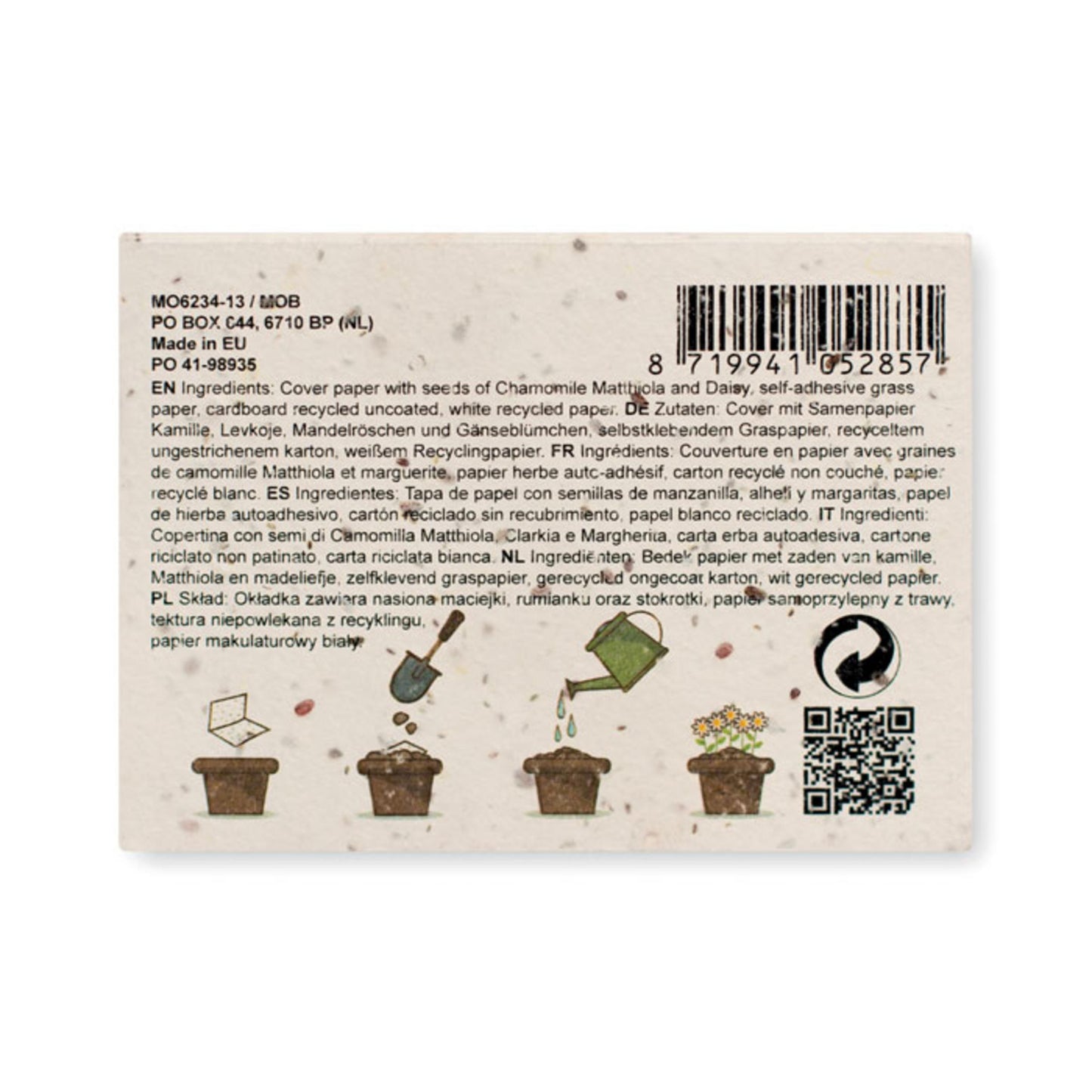 Grass Seed Plantable Memo Pad
