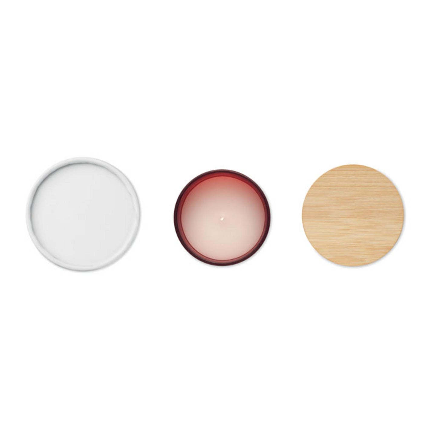 Bamboo Lid Candle in a frosted glass