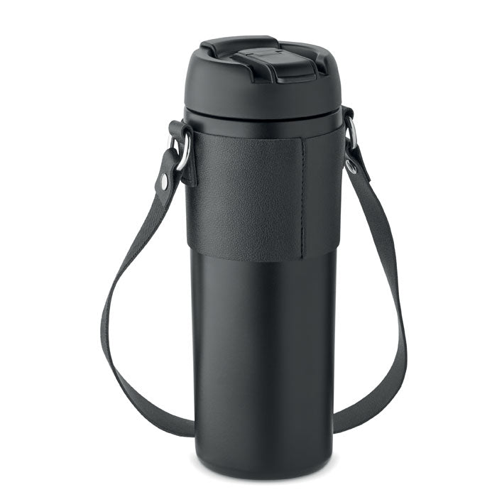 Powder Coated Tumbler with Carry Strap