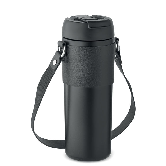 Powder Coated Tumbler with Carry Strap