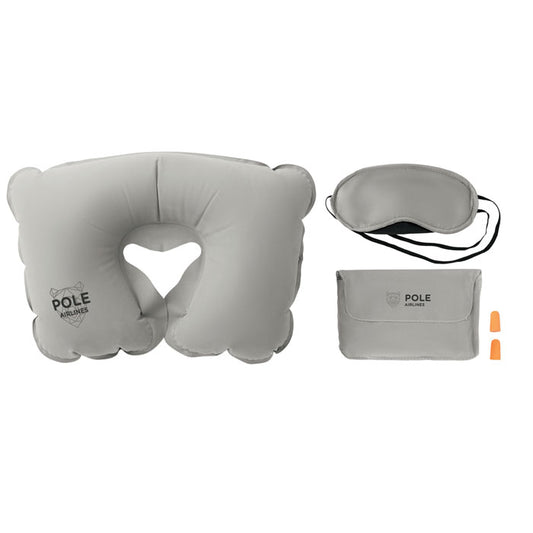 Branded Travel Set including Pillow and Eye Mask