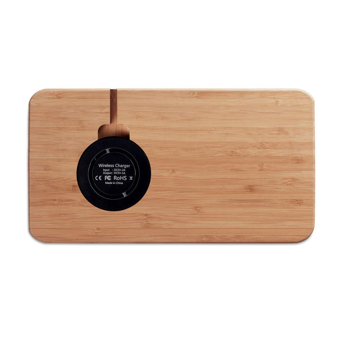 Bamboo Desk Storage with Wireless Charger