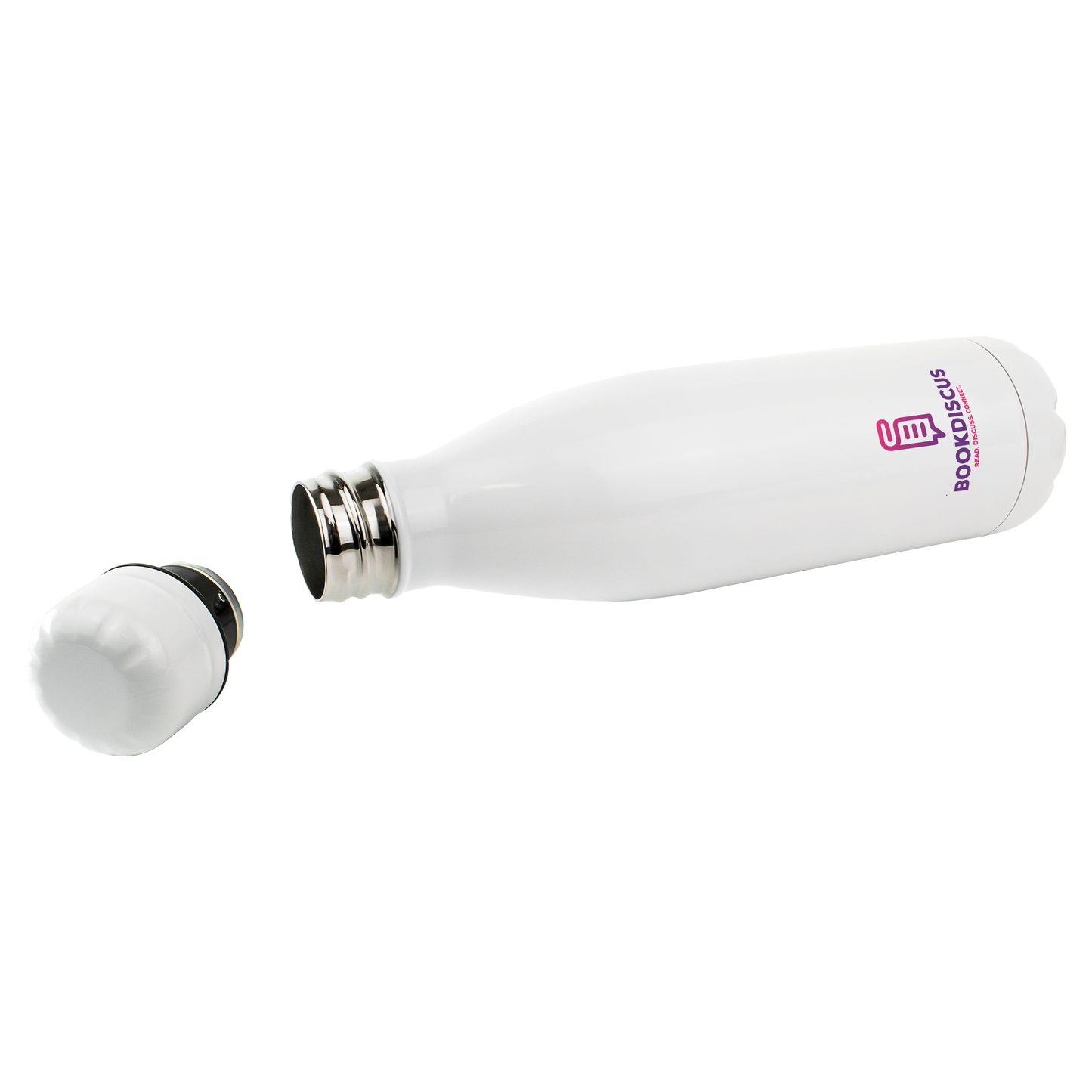 Branded Engraved or Printed Thermal Water Bottle - White