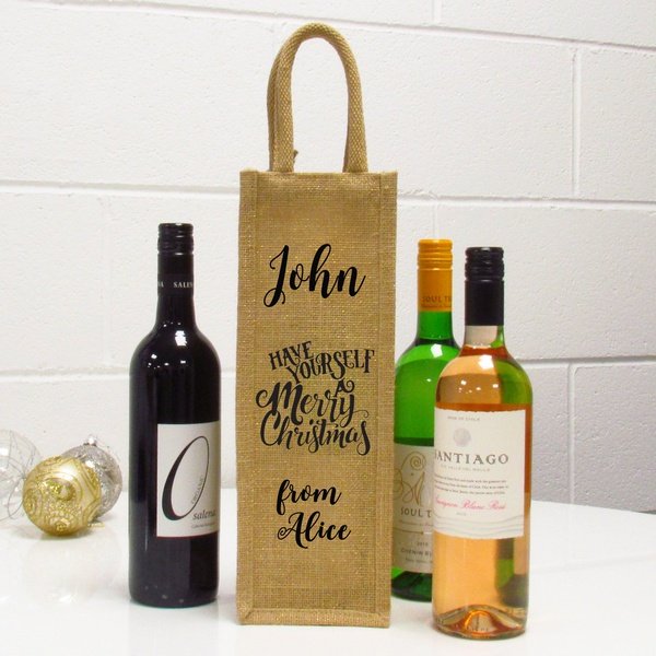Wine Bottle Jute Bag