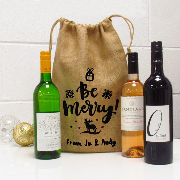 Wine Jute Stuff Bag