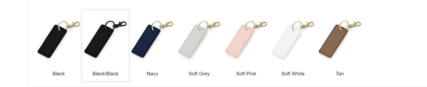 PU Leather Branded Tab Bag Charm Keyring