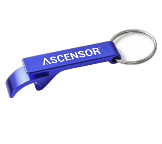 Metal Bottle Opener Keyring Blue