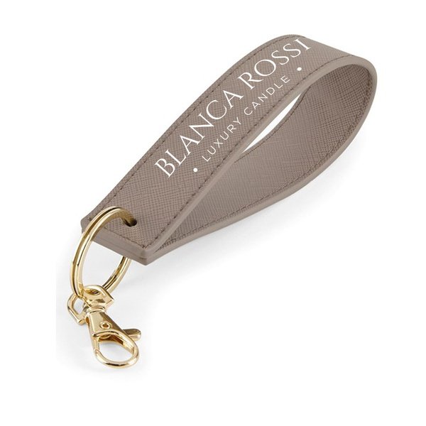 PU Leather Branded Wristlet Keyring