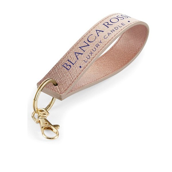PU Leather Branded Wristlet Keyring