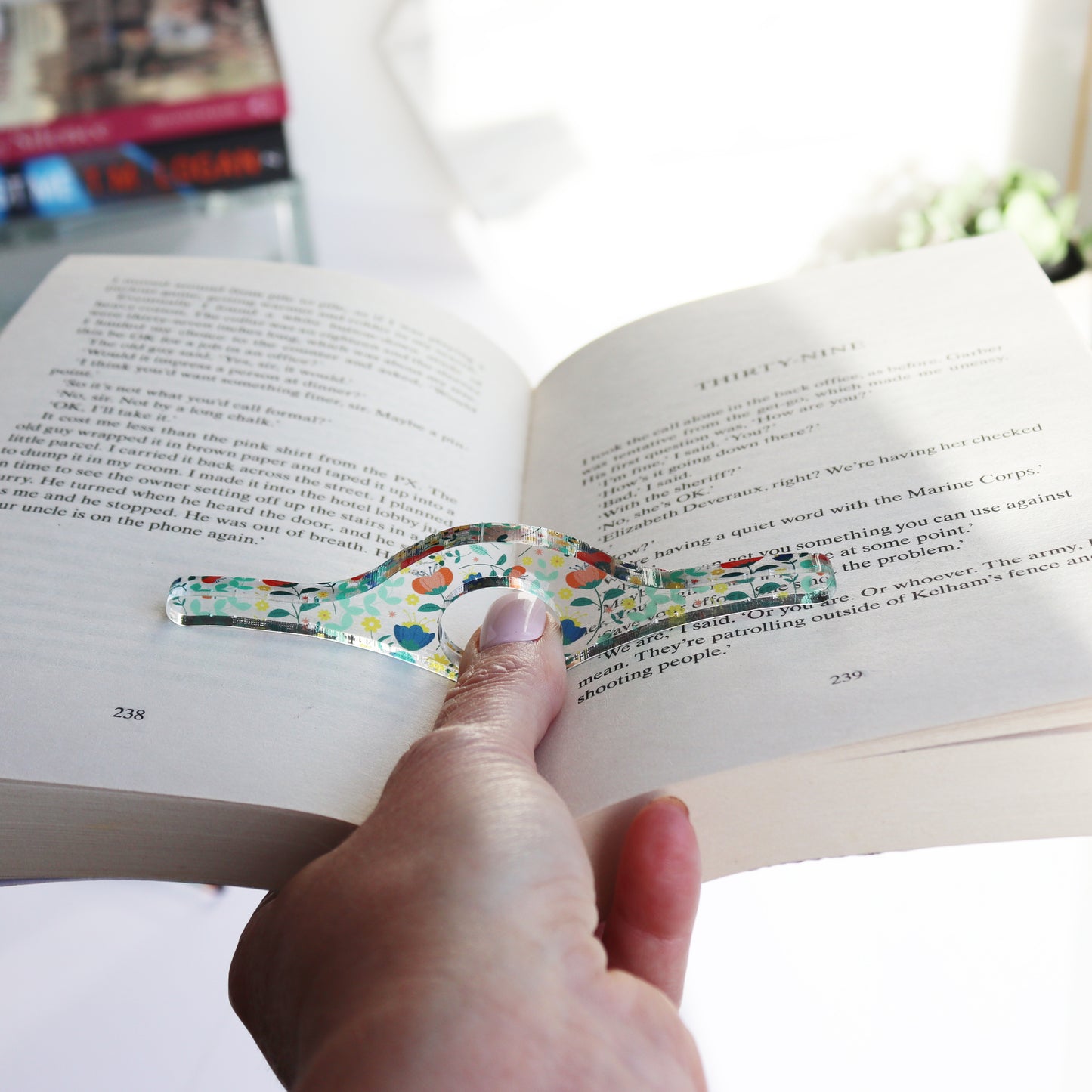 Printed Acrylic Thumb Page Holder