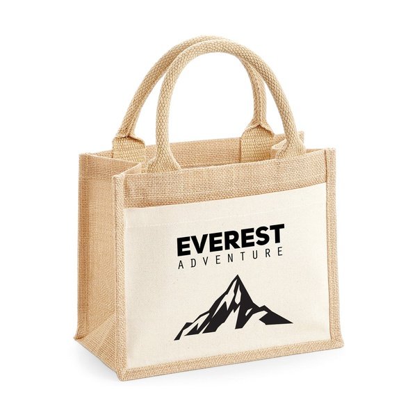 Jute Medium Bag with Cotton Front