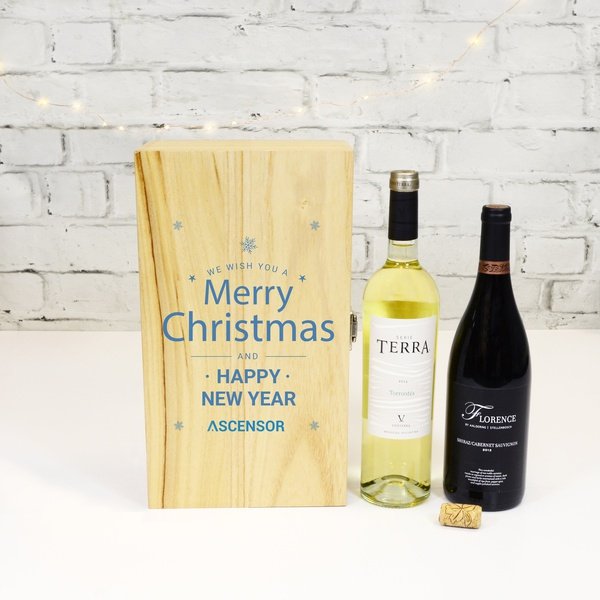 Double Bottle Wooden Gift Box