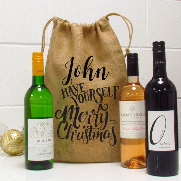 Wine Jute Stuff Bag