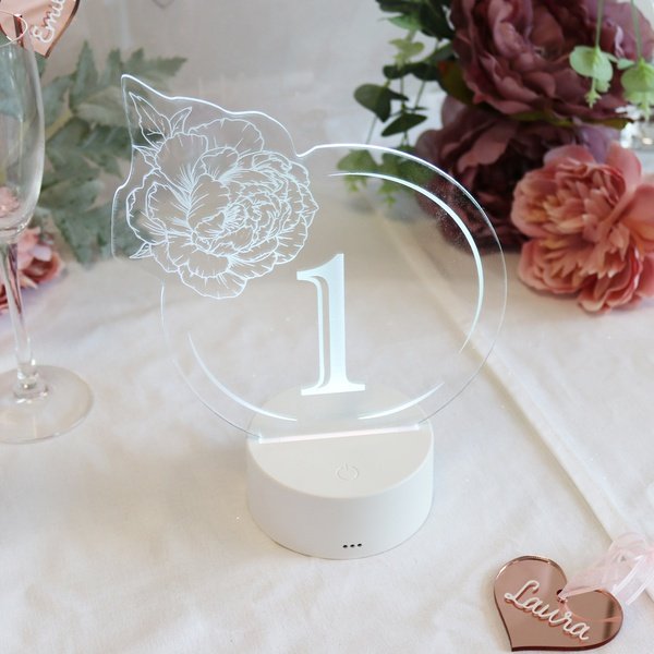Light Up Centrepiece Table Number