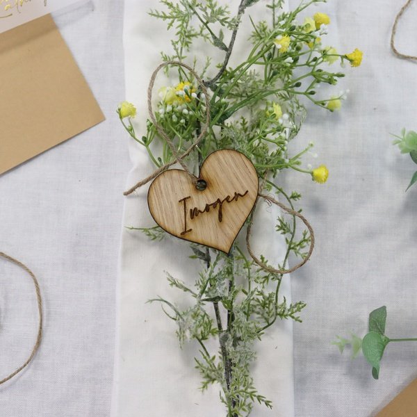 Engraved Wooden Corporate Event Place Settings