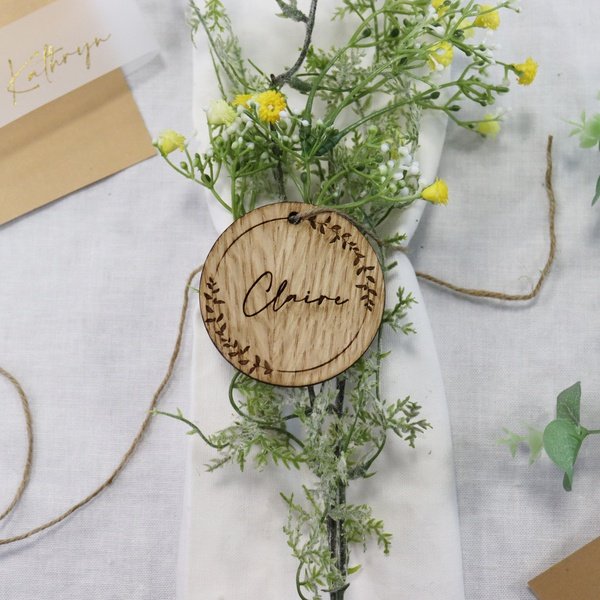 Engraved Wooden Corporate Event Place Settings