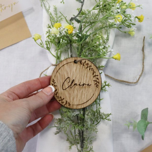 Engraved Wooden Corporate Event Place Settings