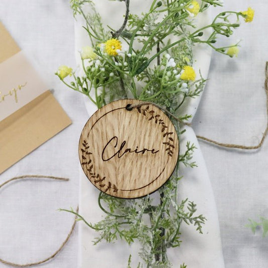 Engraved Wooden Corporate Event Place Settings