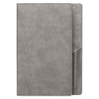 Branded PU Suede-Feel Refillable Journal - A5 in Gray