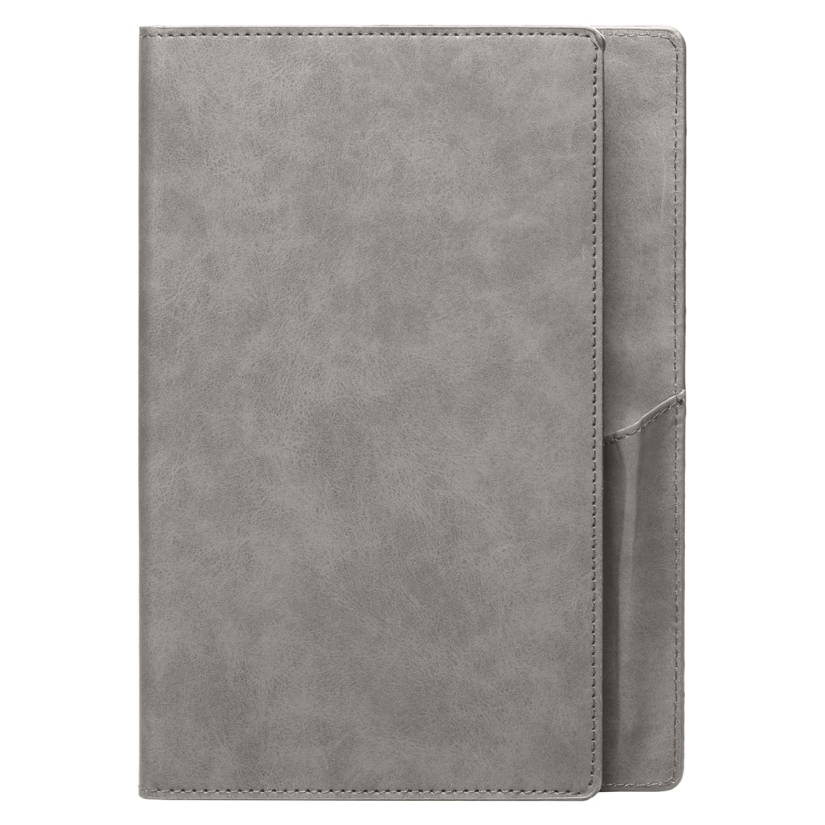 Branded PU Suede-Feel Refillable Journal - A5 in Gray