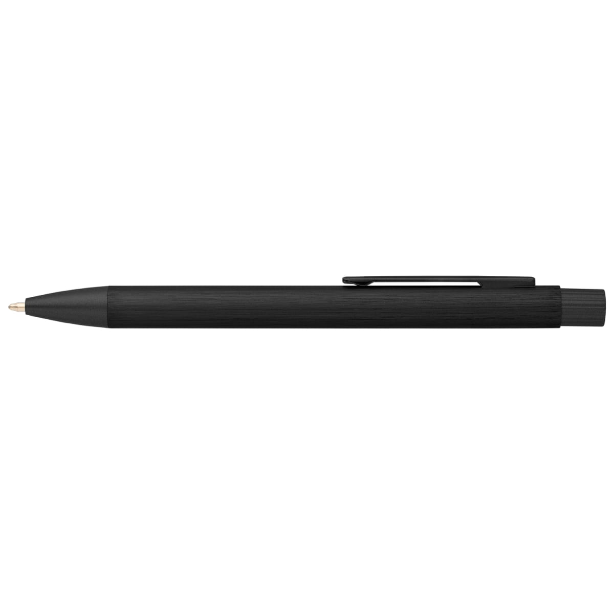 Branded Recycled Aluminium Brushed Metal Pen in Black/Black
