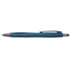Branded Recycled Plastic Stone Finish Stylus Pen in Navy Blue
