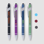 Branded Matte Metal Stylus Pen with Textured Grip