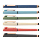 Branded Recycled Plastic Gel Pen with Stylus and Bronze Trim