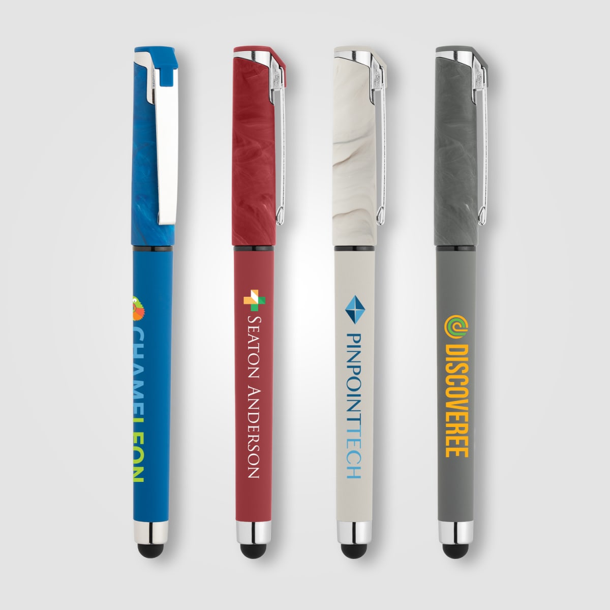 Branded Marbled Cap Gel Pen with Stylus