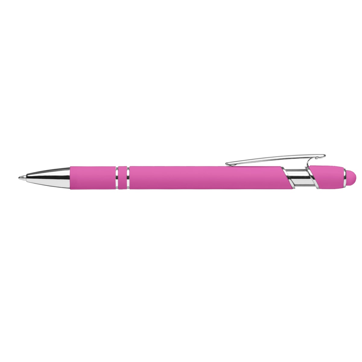Branded Soft-Touch Rubber Stylus Pen in Pink