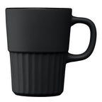 Branded Matte Fluted Ceramic Mug 445 ml in Black