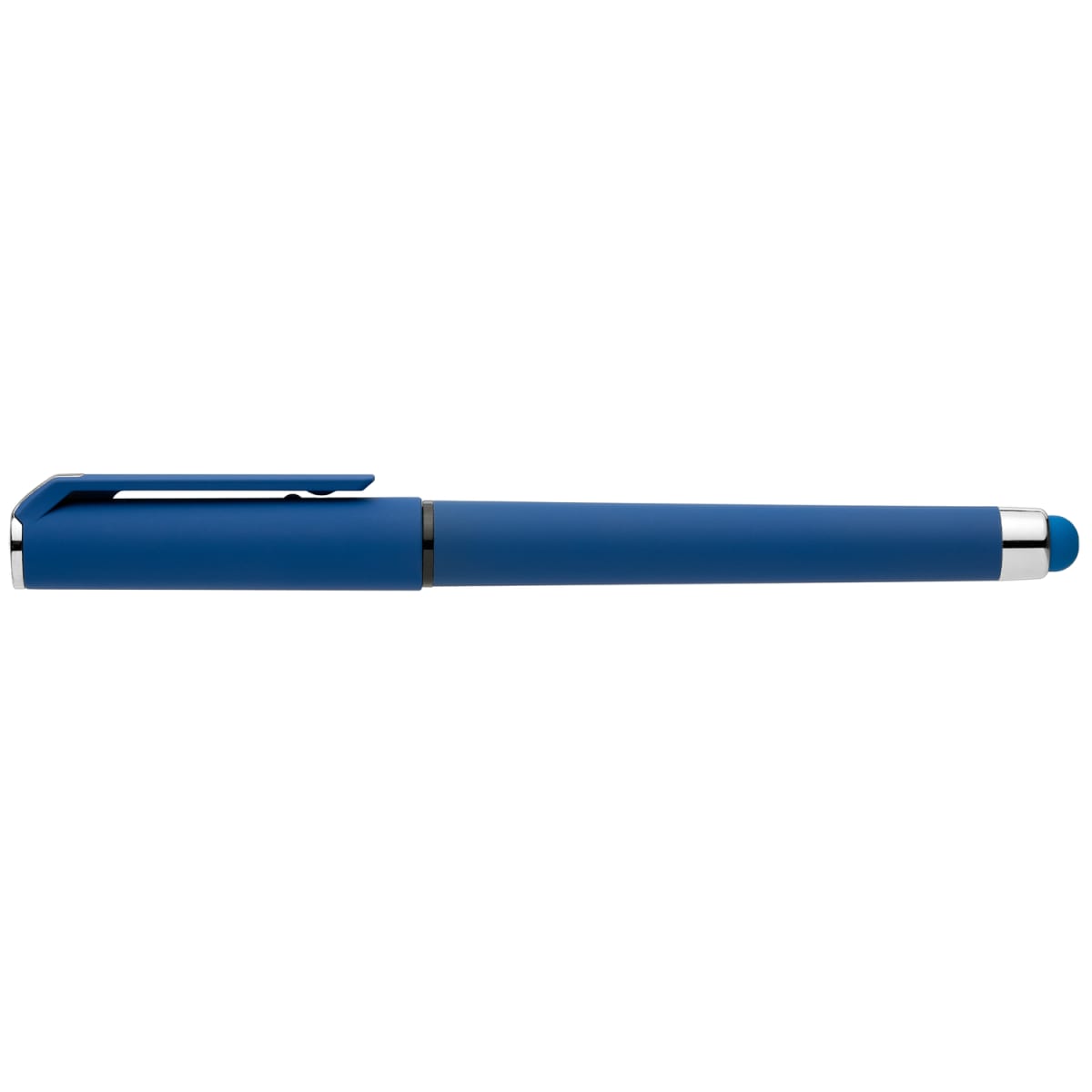 Branded Recycled ABS Gel Pen with Rubber Grip in Royal Blue