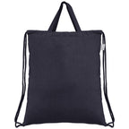 Branded Recycled Cotton Drawstring Bag with Top Handles in Navy Blue