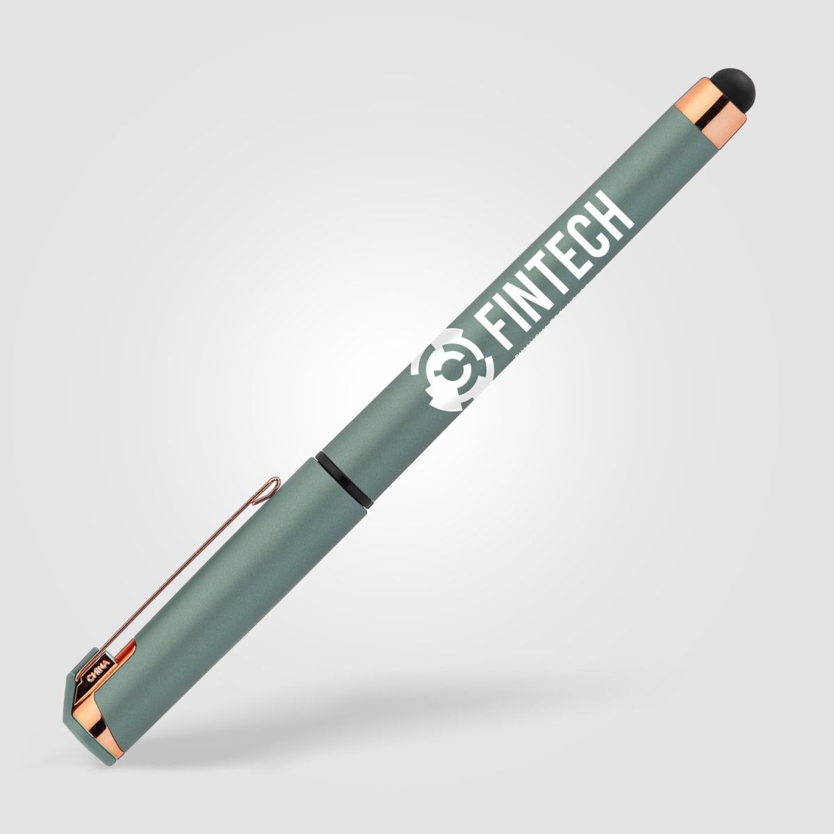 Branded Rose Gold Metallic Gel Pen with Stylus