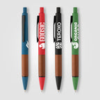 Branded Recycled Plastic Pen with FSC Wood Grip