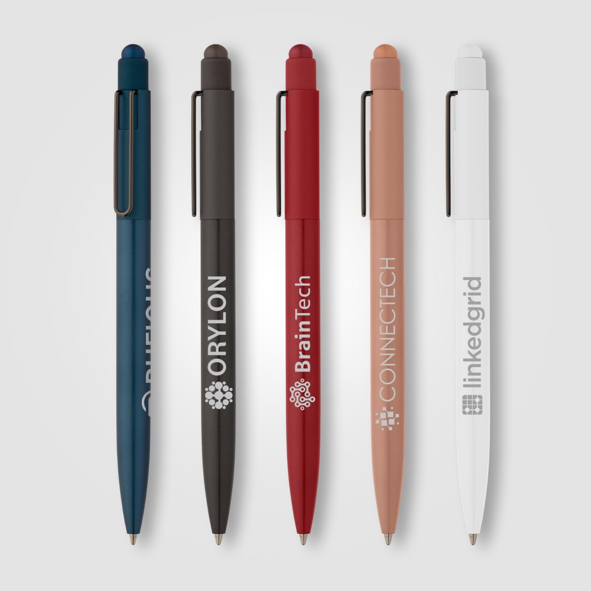 Branded Recycled Aluminium Retractable Pen with Stylus