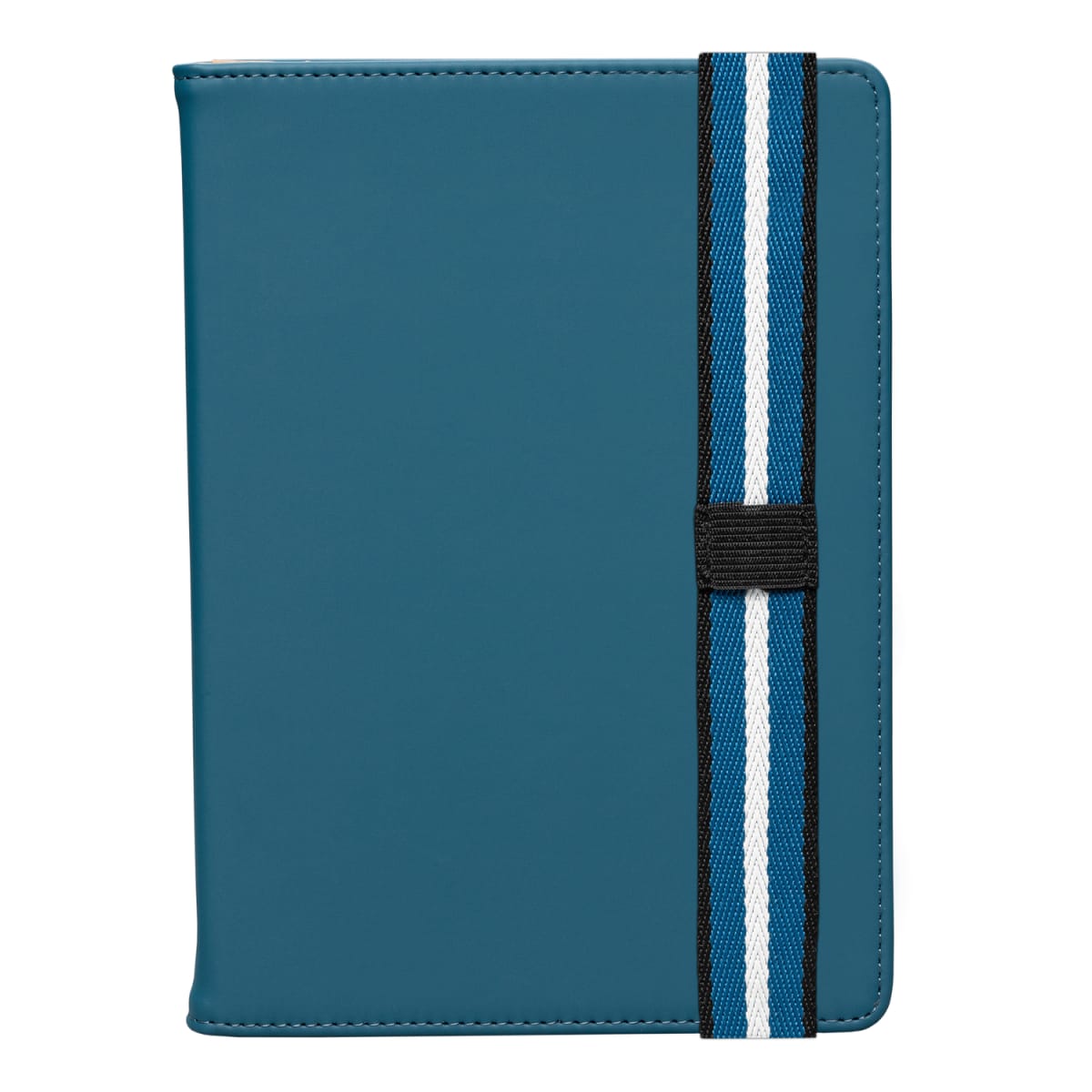 Branded Recycled PU Refillable A5 Journal with Pen Loop in Navy Blue
