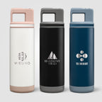 Branded Steel Flip Straw Bottle with Triple Wall Insulation
